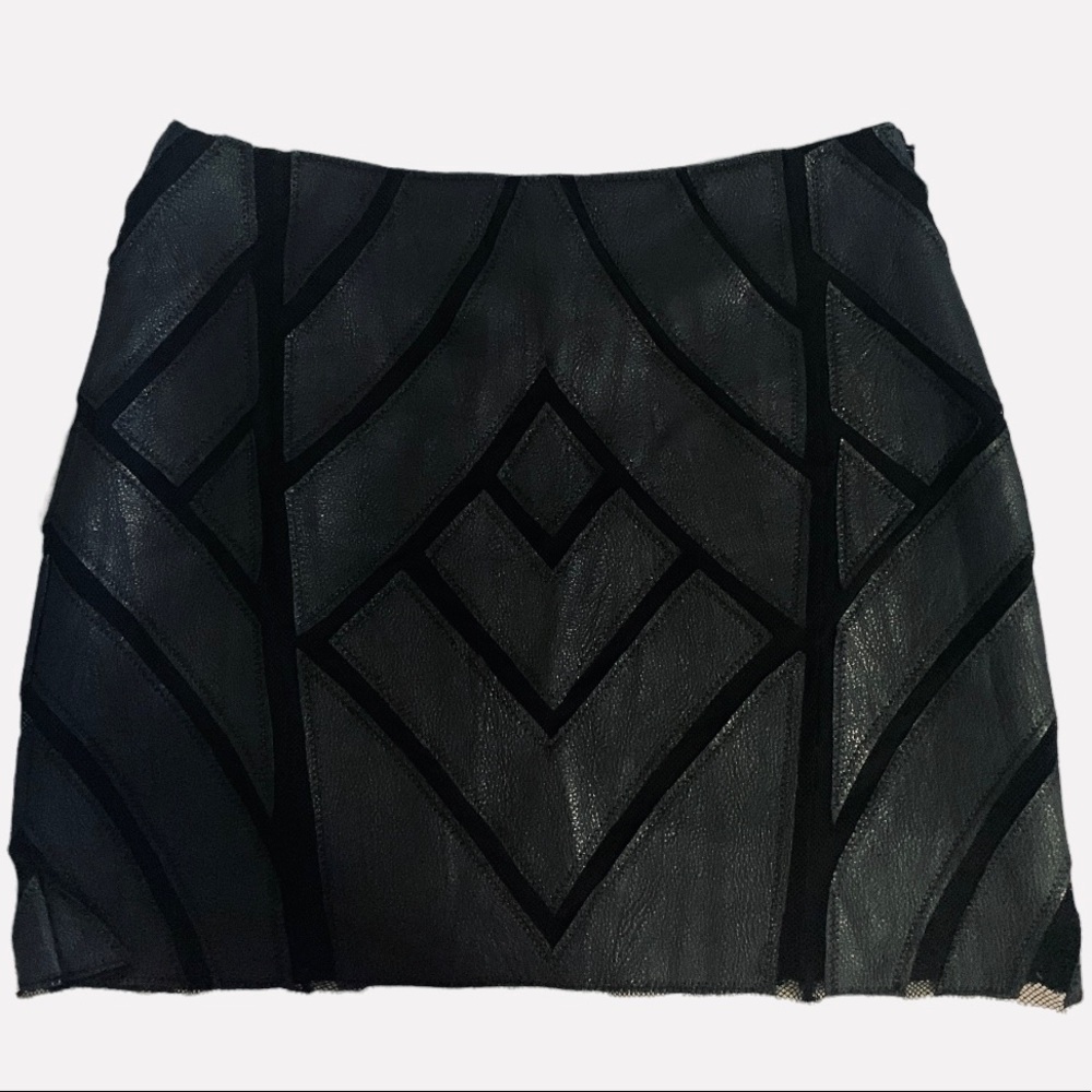 CQ by CQ patchwork/mesh miniskirt